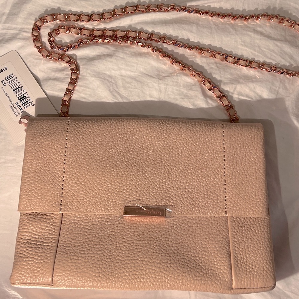 NWT Ted Baker Pink Leather Crossbody with Rose Gold Hardware. Includes dustbag